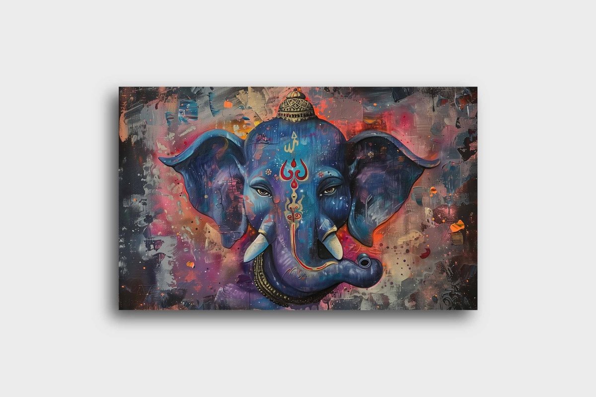 Ganpati:The Spectral Guardian Canvas Wall Painting (36 x 24 Inches)