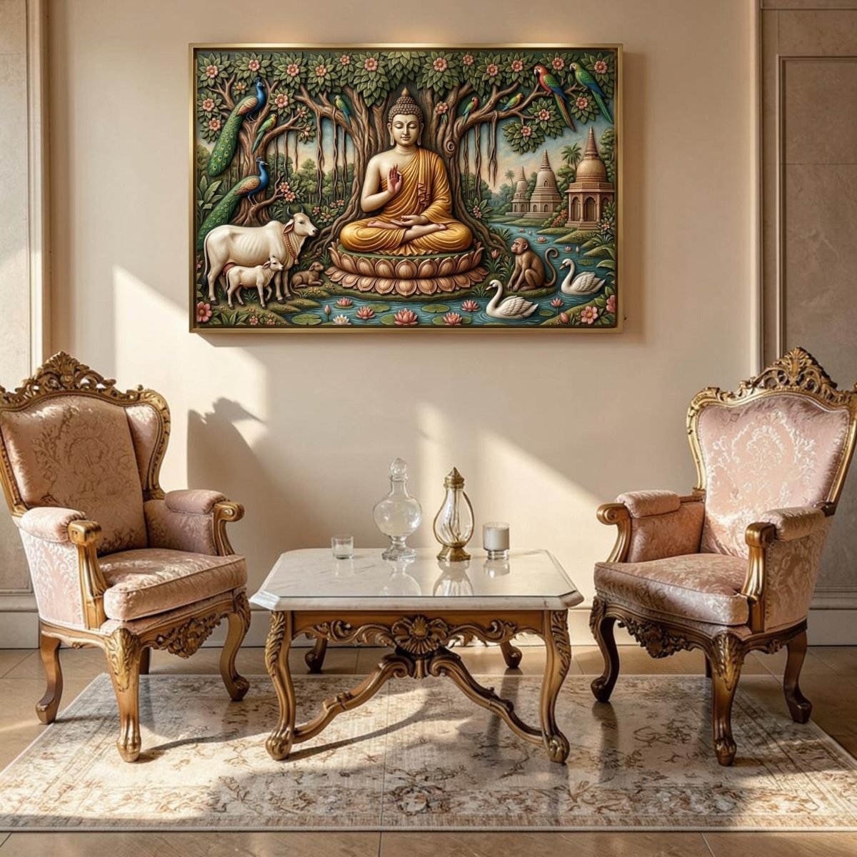 Gautam Buddha: Abhaya Mudra: The Fearless Serenity (36 x 24 Inches)