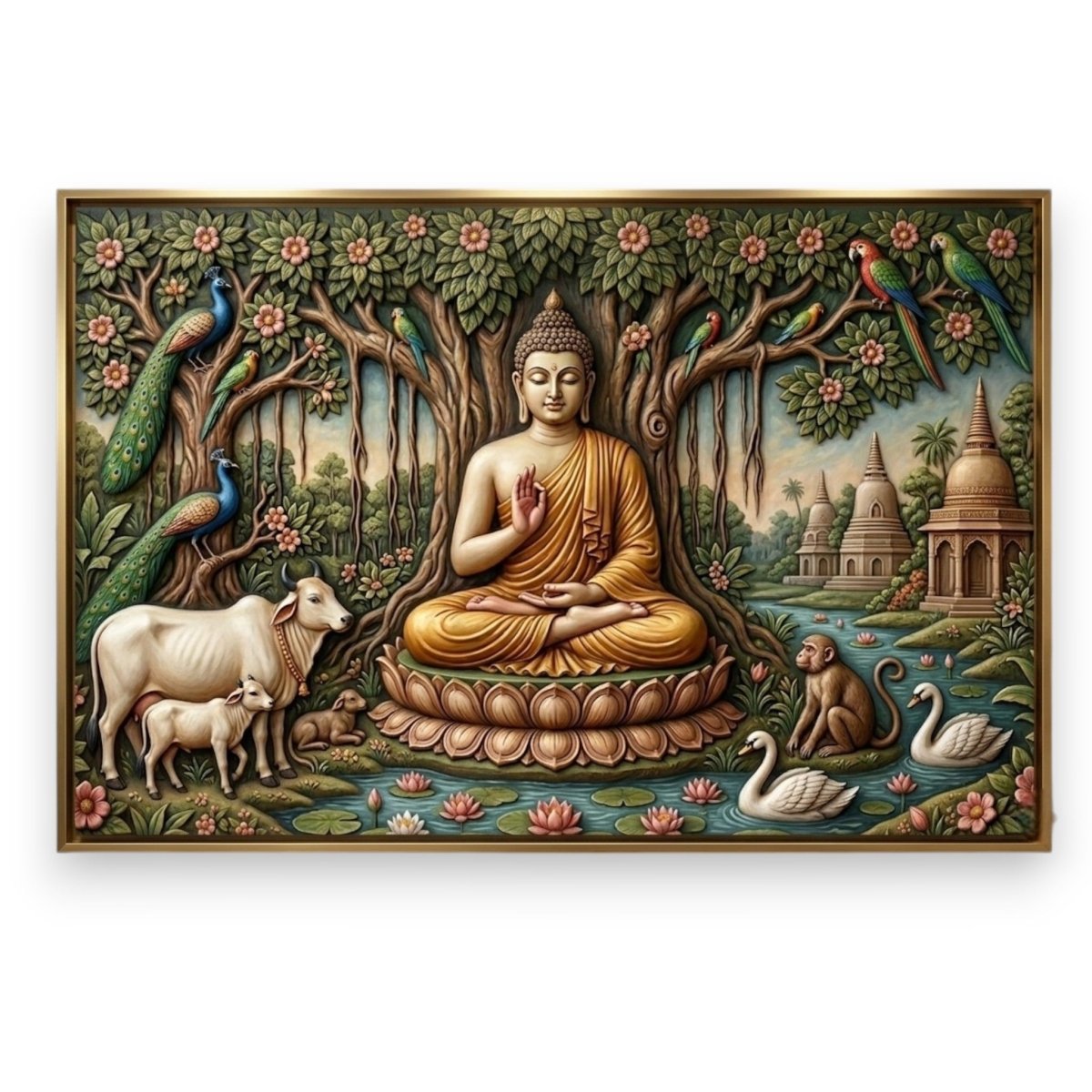 Gautam Buddha: Abhaya Mudra: The Fearless Serenity (36 x 24 Inches)