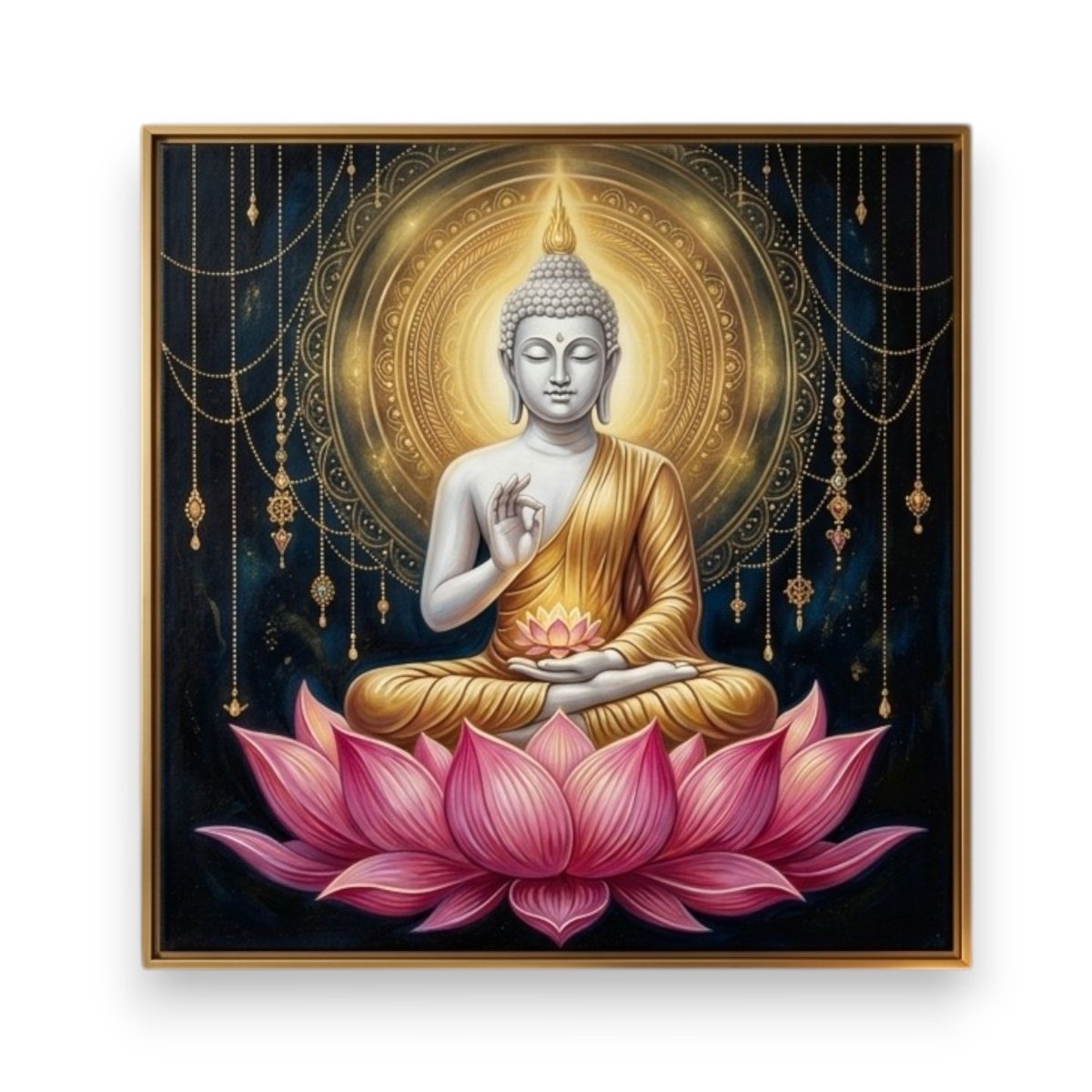 Gautam Buddha: Dharma Chakra: The Divine Vitarka Mudra (36 x 36 Inches)