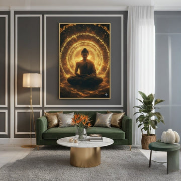 Gautam Buddha: The Nirvanic Tejas: The Sacred Sovereign of Celestial Mantras (24 x 36 Inches)