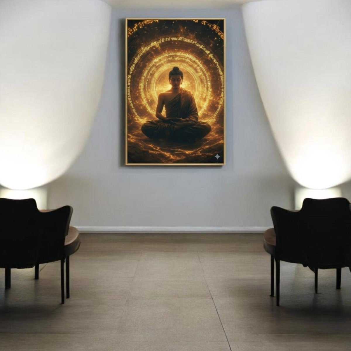 Gautam Buddha: The Nirvanic Tejas: The Sacred Sovereign of Celestial Mantras (24 x 36 Inches)
