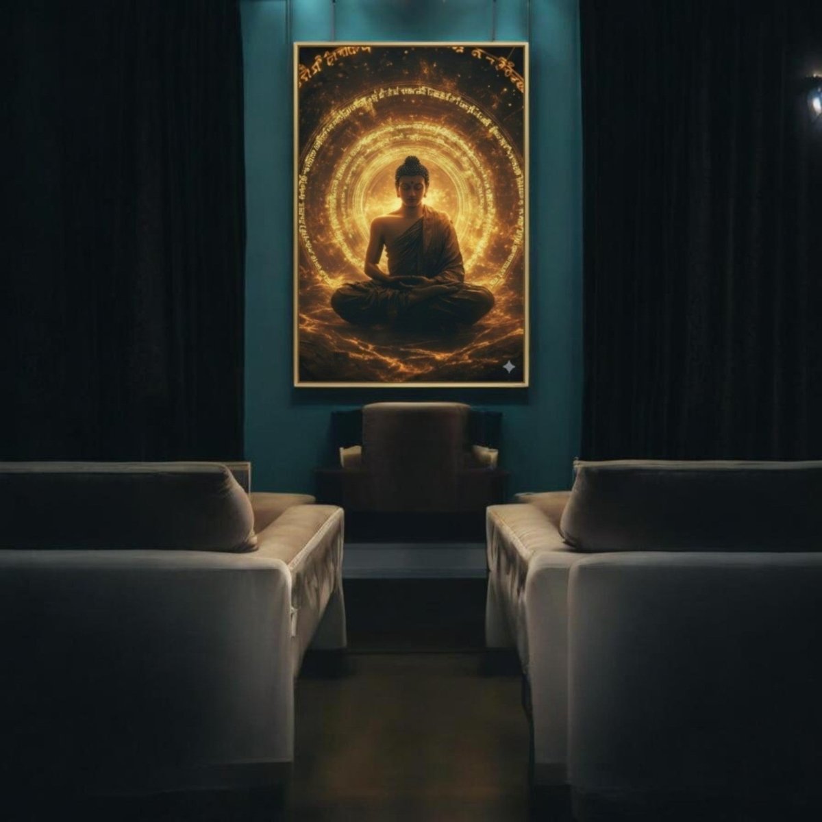 Gautam Buddha: The Nirvanic Tejas: The Sacred Sovereign of Celestial Mantras (24 x 36 Inches)