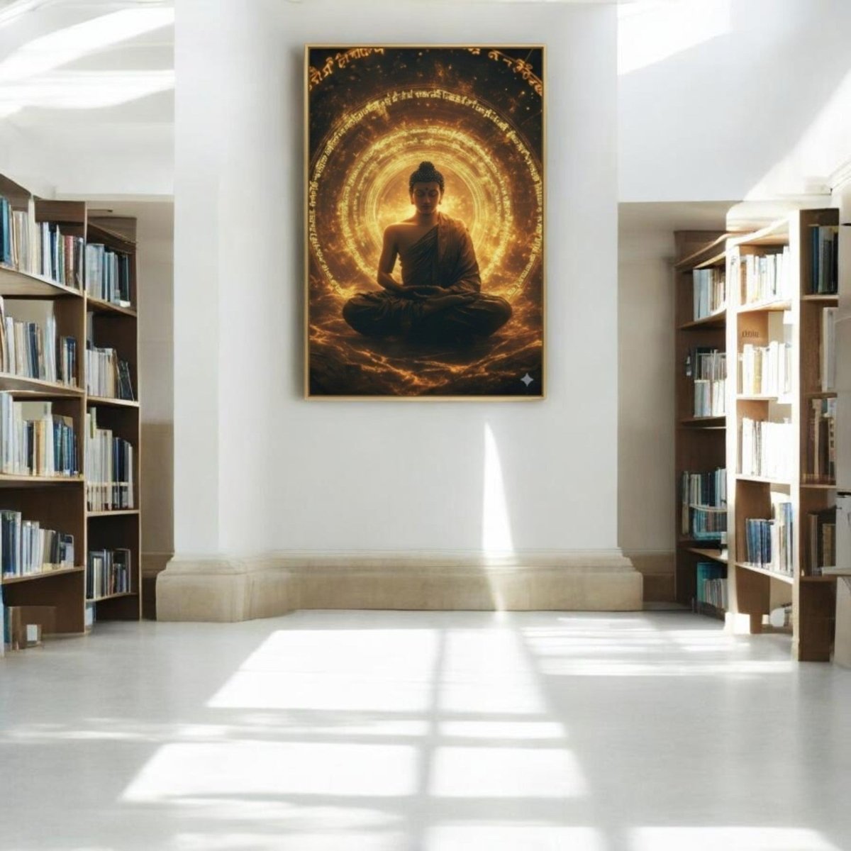 Gautam Buddha: The Nirvanic Tejas: The Sacred Sovereign of Celestial Mantras (24 x 36 Inches)