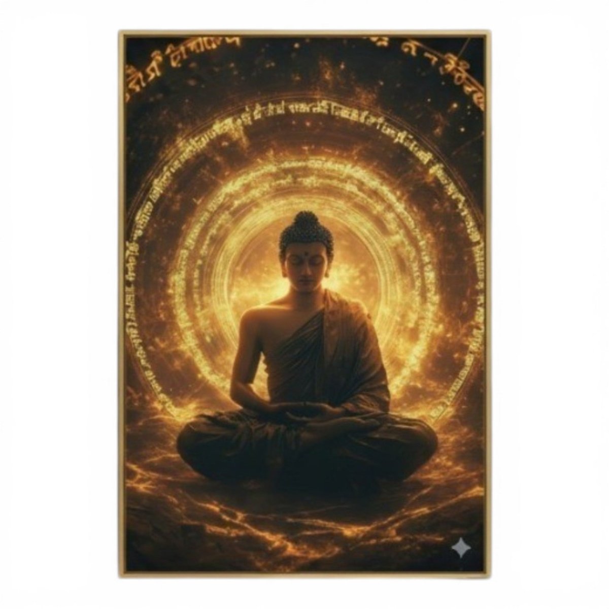 Gautam Buddha: The Nirvanic Tejas: The Sacred Sovereign of Celestial Mantras (24 x 36 Inches)