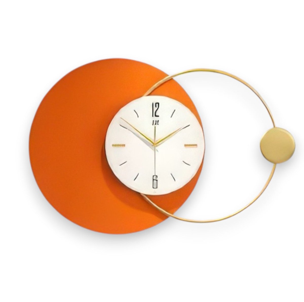 Geometric Eclipse Wall Decor with Integrated Clock (25.5 x 16.9 Inches)