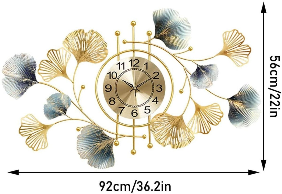 Gilded Ginkgo Artistic Wall Clock (92 x 56 cm)