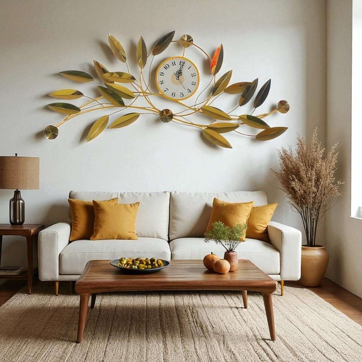 Gilded Leaf Timekeeper (50 x 25 Inches)