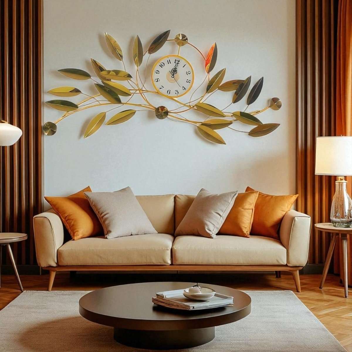 Gilded Leaf Timekeeper (50 x 25 Inches)