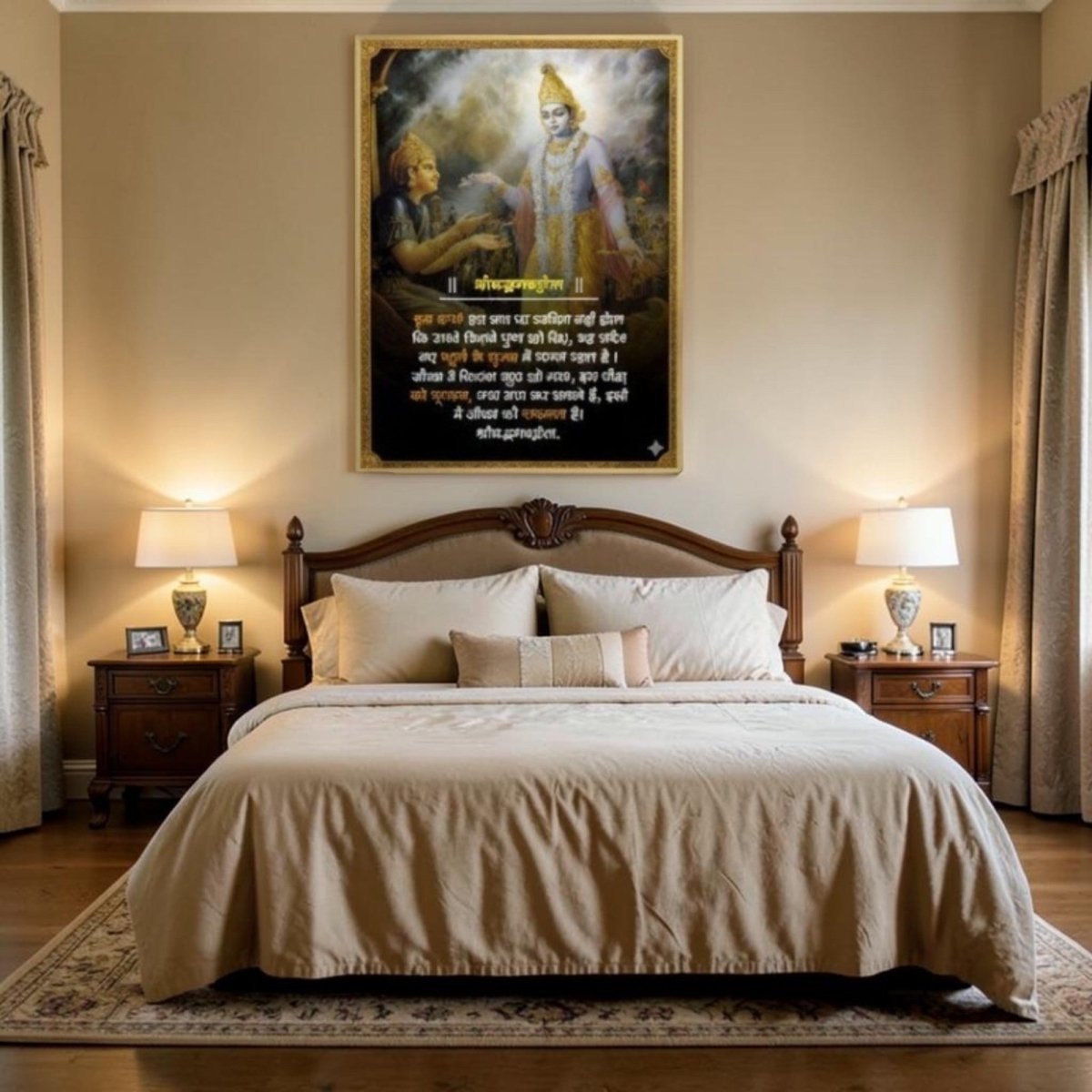 Gita Saar: Parthasarathy: Krishna - Arjuna: Guidance in the Great War (24 x 33 Inches)