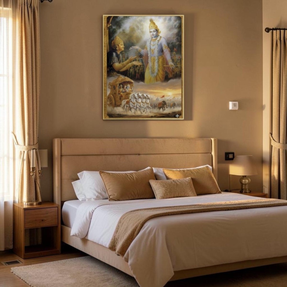 Gita Upadesh: Krishna - Arjuna: Viswaroopa: The Arjuna’s Awakening (24 x 33 Inches)
