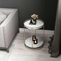 Thumbnail for Gold Frame Mirrored Shelf Side Table