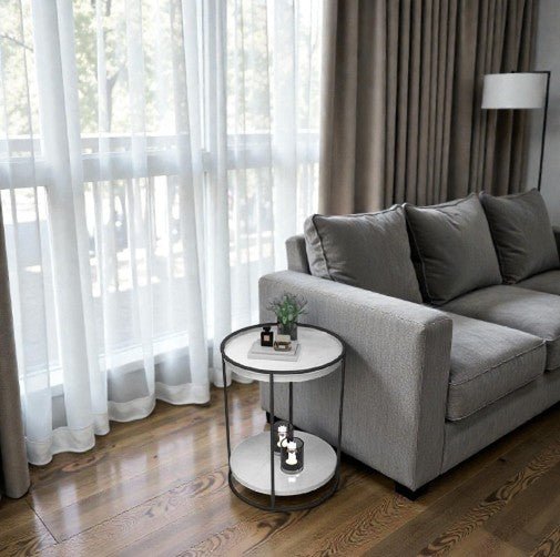 Gold Frame Mirrored Shelf Side Table