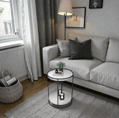 Gold Frame Mirrored Shelf Side Table