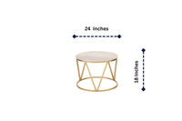 Thumbnail for Gold V - Shaped Base Coffee Table with Round Marble Top