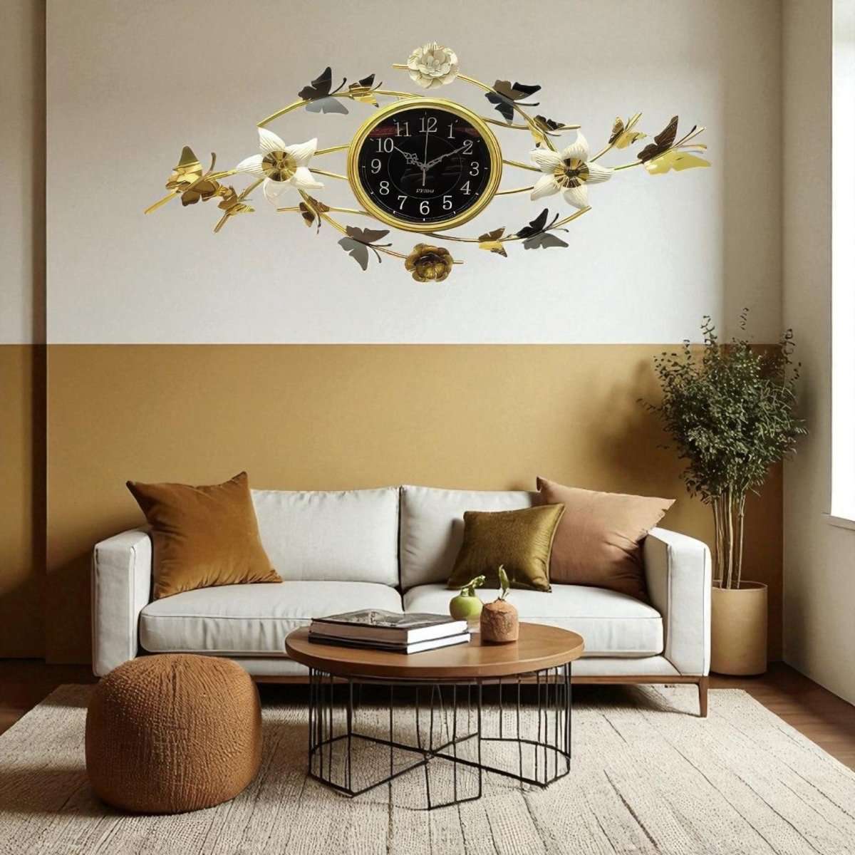Golden Flutter Timepiece (40 x 20 Inches)