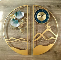Thumbnail for Golden Ginkgo & Deer Wall Art Clock (31.4 x 31.4 Inches)