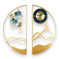 Thumbnail for Golden Ginkgo & Deer Wall Art Clock (31.4 x 31.4 Inches)