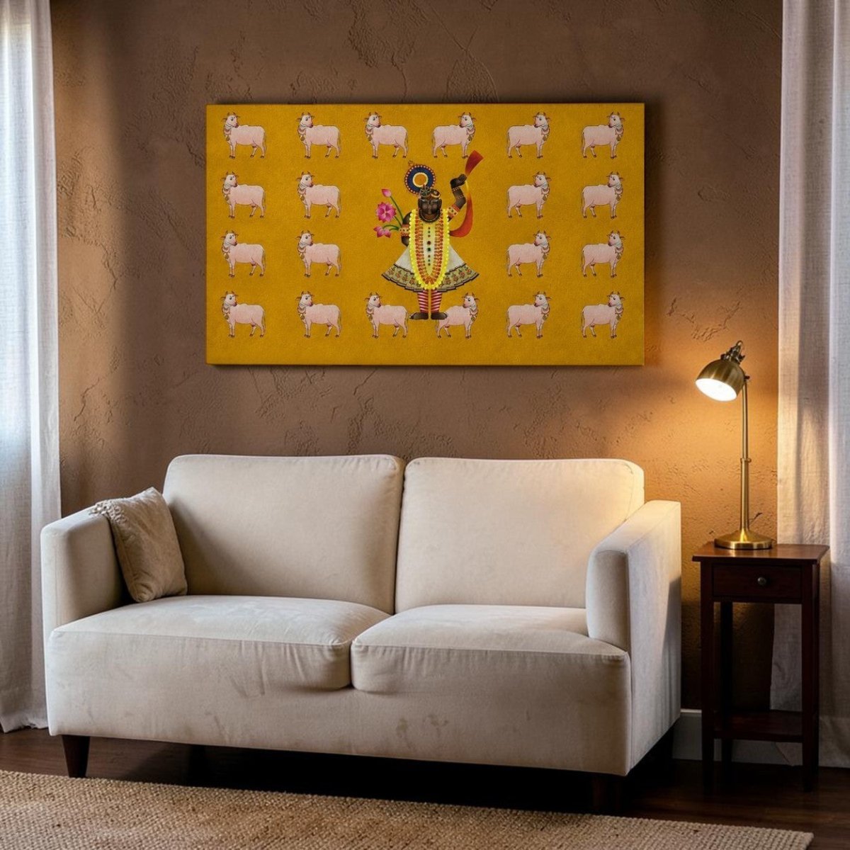 Golden Vraj: Shrinathji's Divine Cow Kingdom Roll Only (48 x 24 Inches)