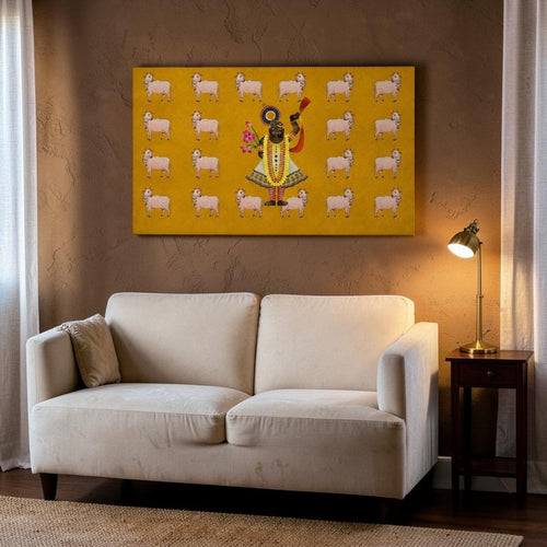 Golden Vraj: Shrinathji's Divine Cow Kingdom Roll Only (48 x 24 Inches)