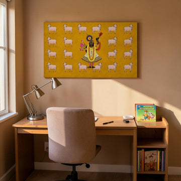 Golden Vraj: Shrinathji's Divine Cow Kingdom Roll Only (48 x 24 Inches)