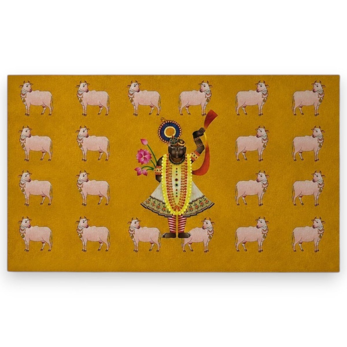 Golden Vraj: Shrinathji's Divine Cow Kingdom Roll Only (48 x 24 Inches)