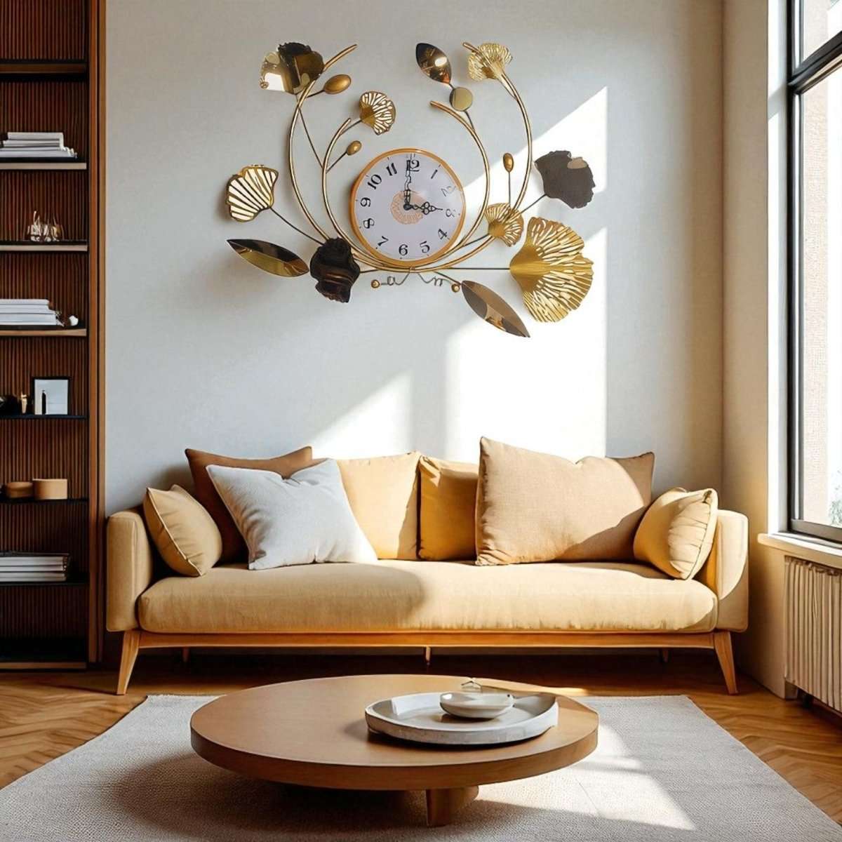 Golden Wisp Wall Clock (31 x 21 Inches)