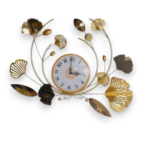 Golden Wisp Wall Clock (31 x 21 Inches)