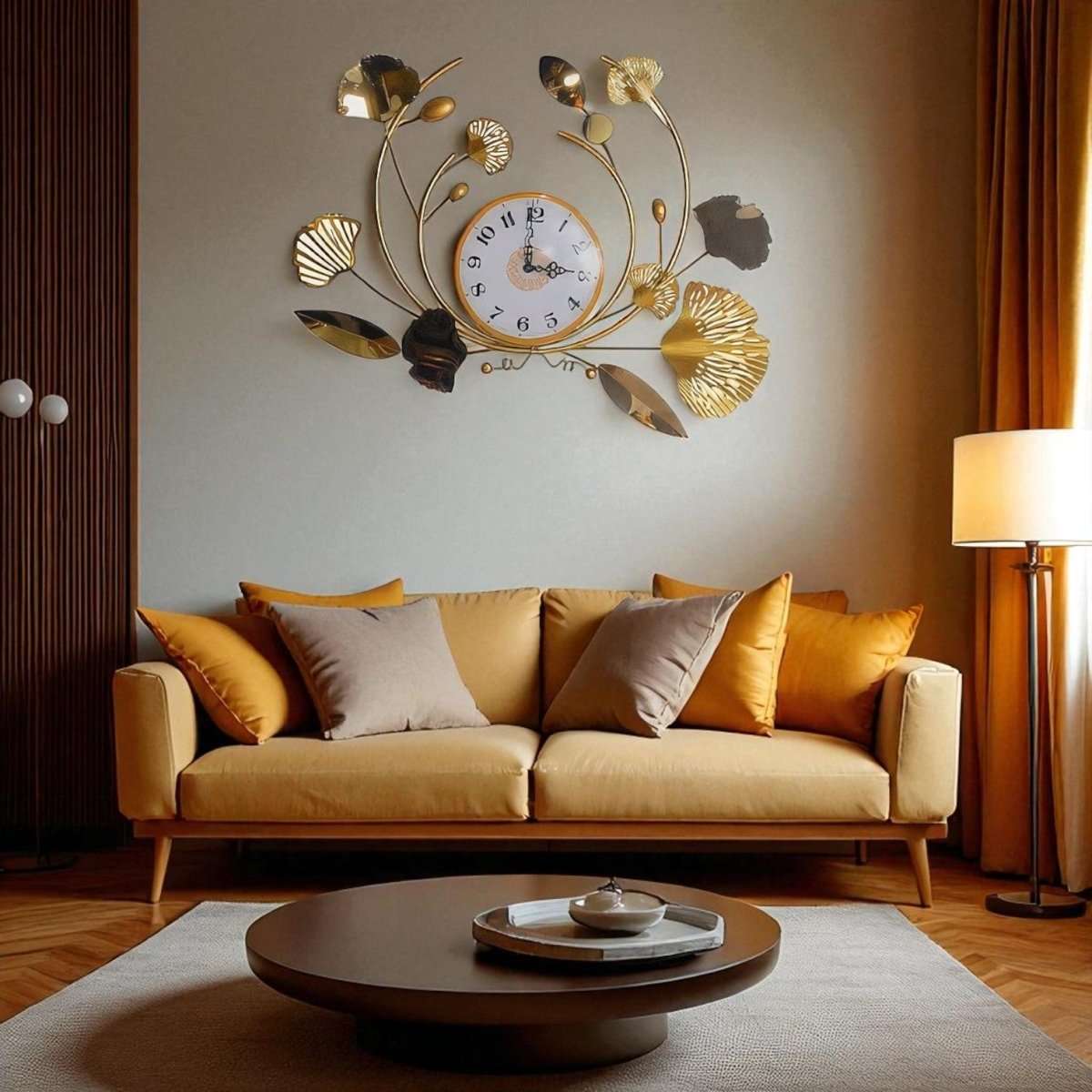 Golden Wisp Wall Clock (31 x 21 Inches)