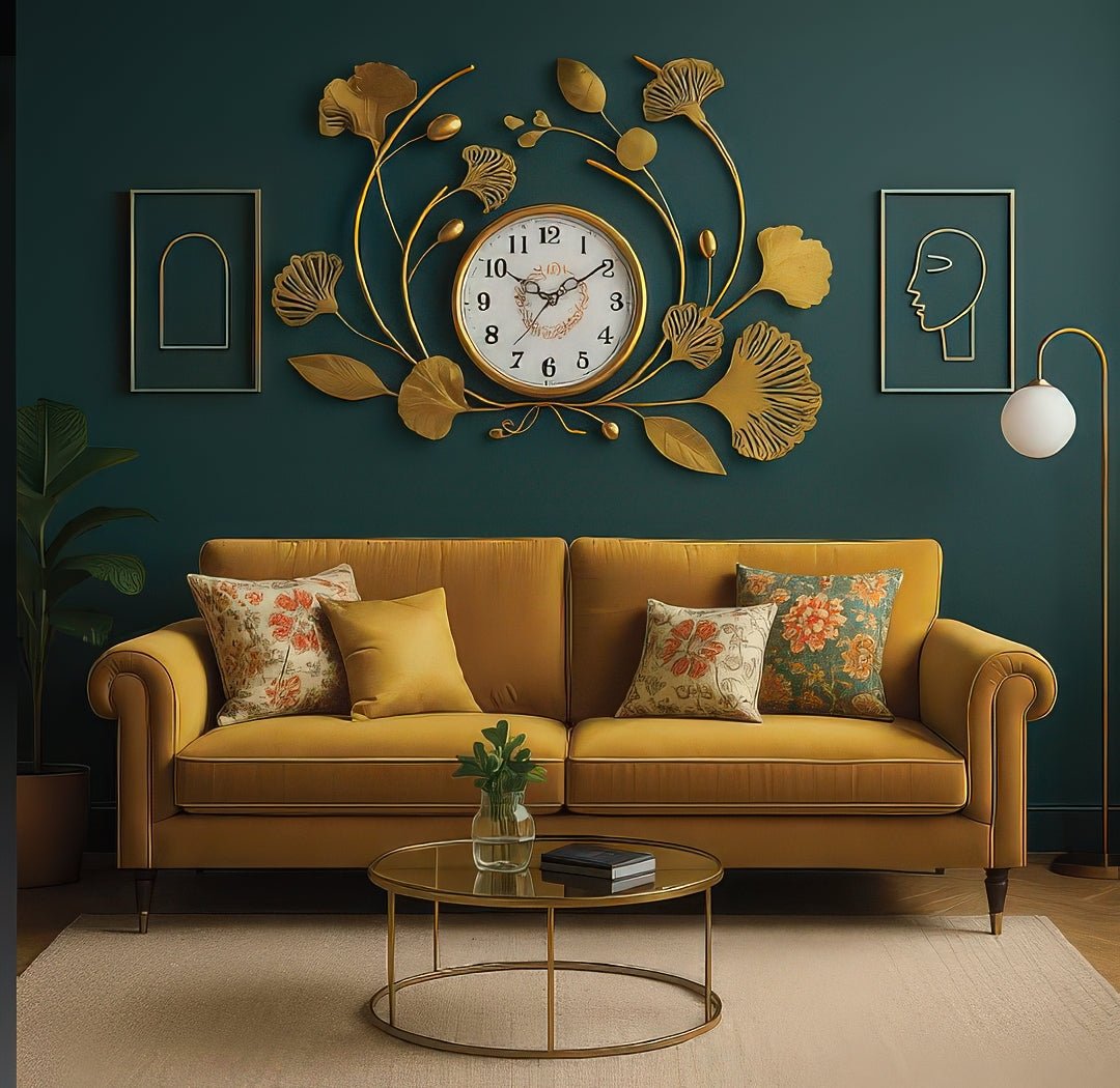 Golden Wisp Wall Clock (31 x 21 Inches)