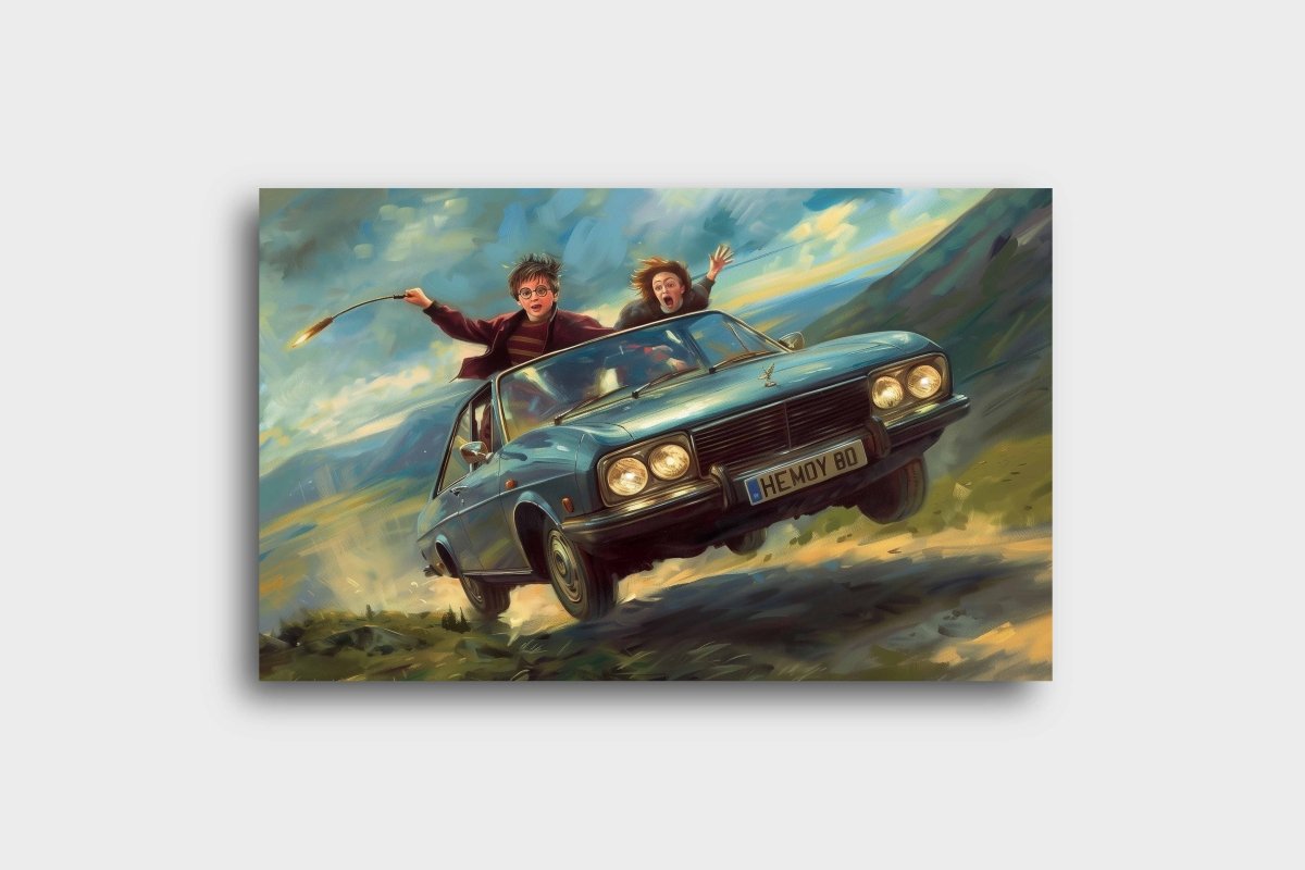 Harry Potter:Taking Flight to Hogwarts Canvas Wall Painting (36 x 24 Inches)