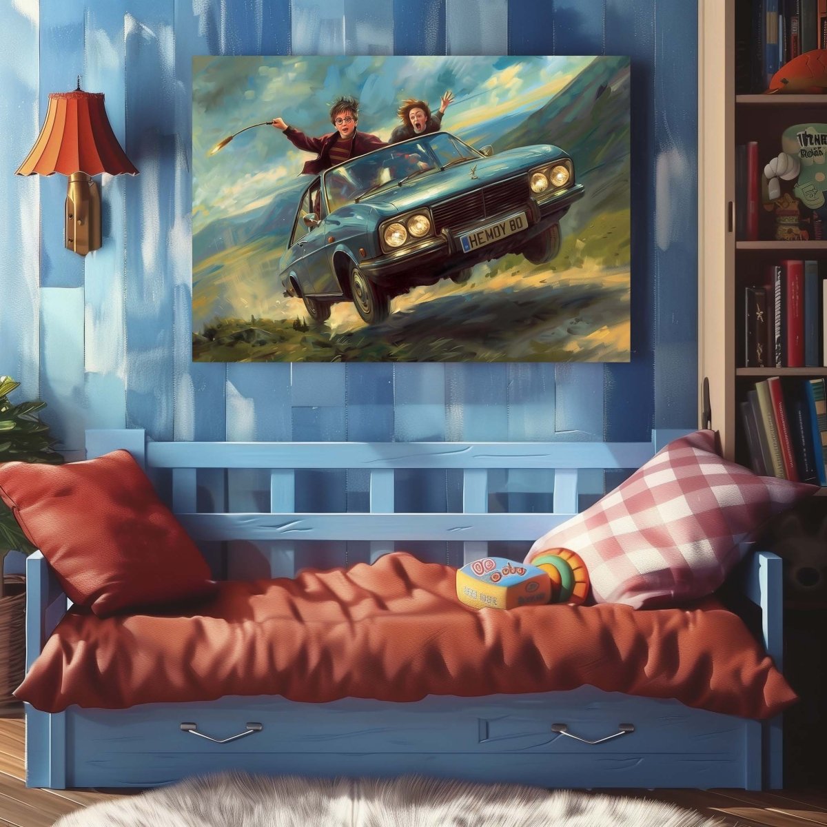 Harry Potter:Taking Flight to Hogwarts Canvas Wall Painting (36 x 24 Inches)