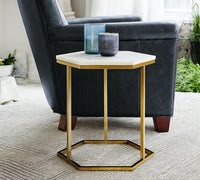 Thumbnail for Hexagon Marble Top Side Table