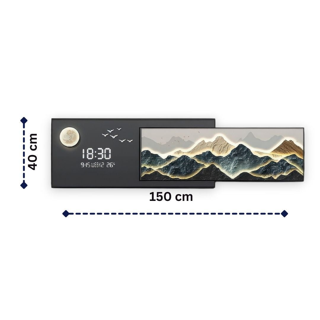 Illuminated Peaks Flying Birds Wall Decor (150 x 40 CM)