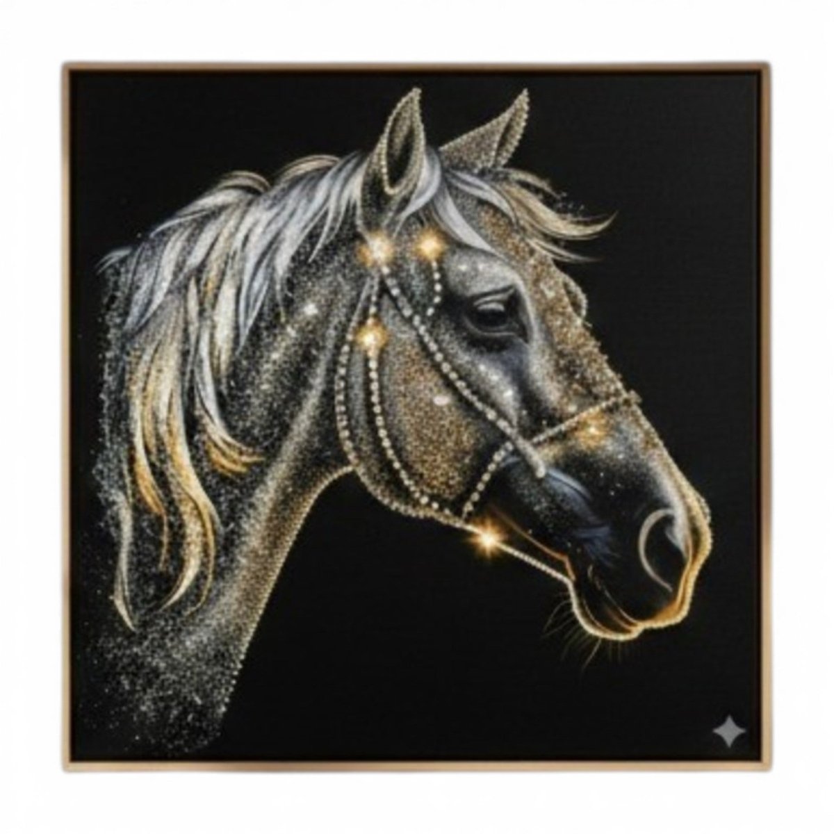 Imperial Hayagriva: The Gilded Equine Majesty (36 x 36 Inches)