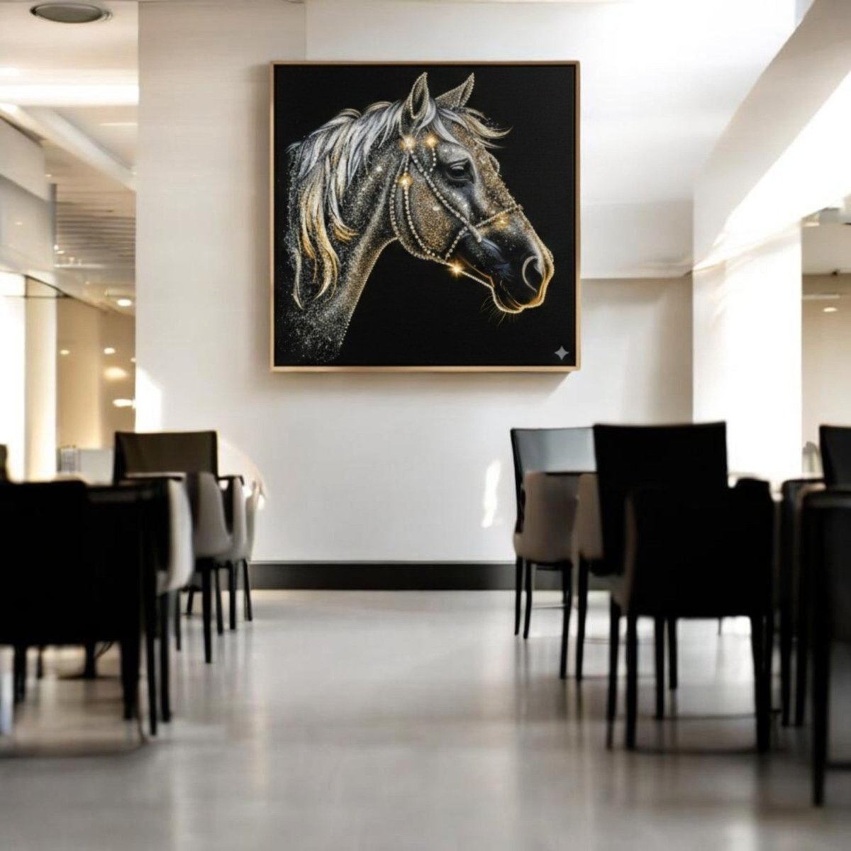 Imperial Hayagriva: The Gilded Equine Majesty (36 x 36 Inches)