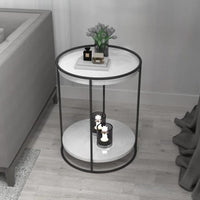 Thumbnail for Industrial Pipe Black Metal Round Side Table