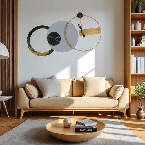 Interlocked Circles Timepiece (33 x 18 Inches)
