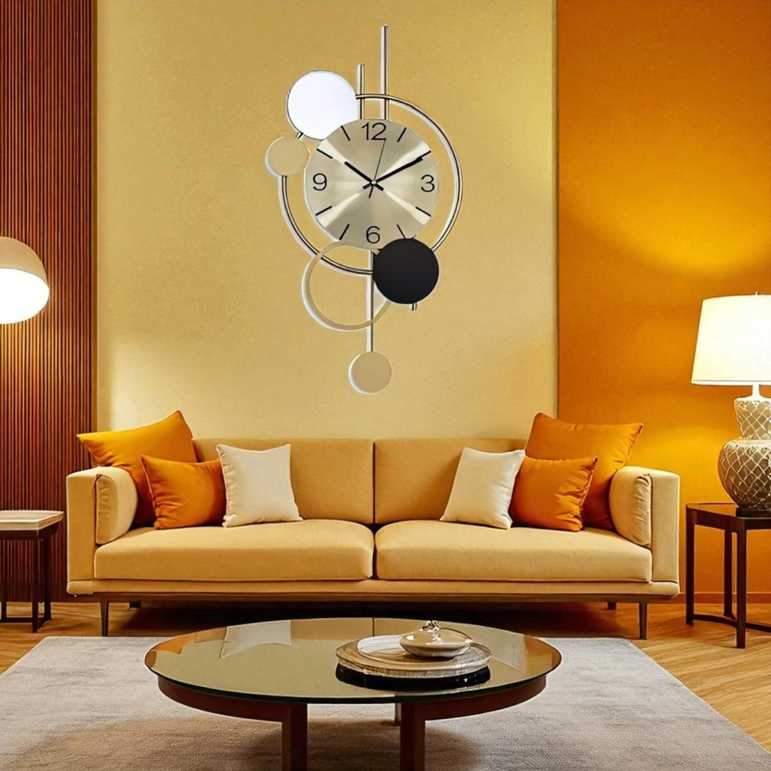 Intersecting Circles Modern Timepiece (35 x 14 Inches)