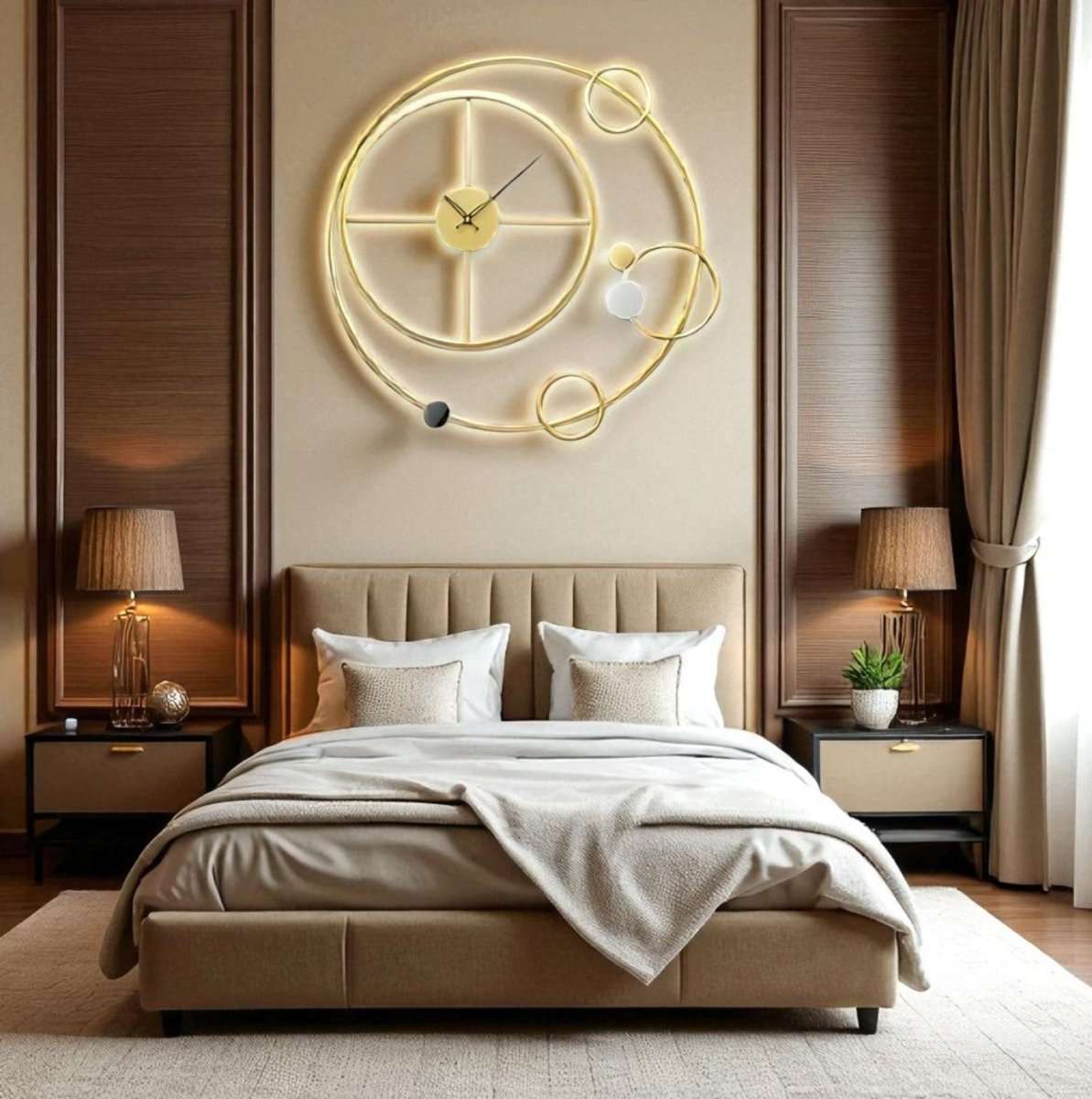Interstellar Rings Modern Wall Clock (24.4 x 24.4 Inches)