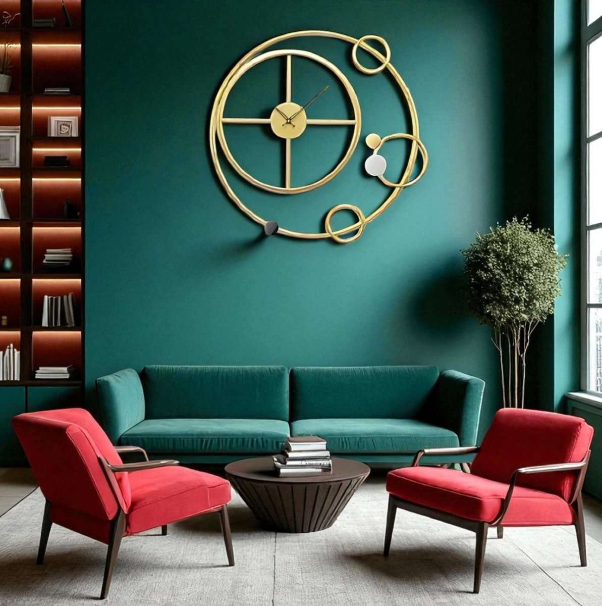 Interstellar Rings Modern Wall Clock (24.4 x 24.4 Inches)