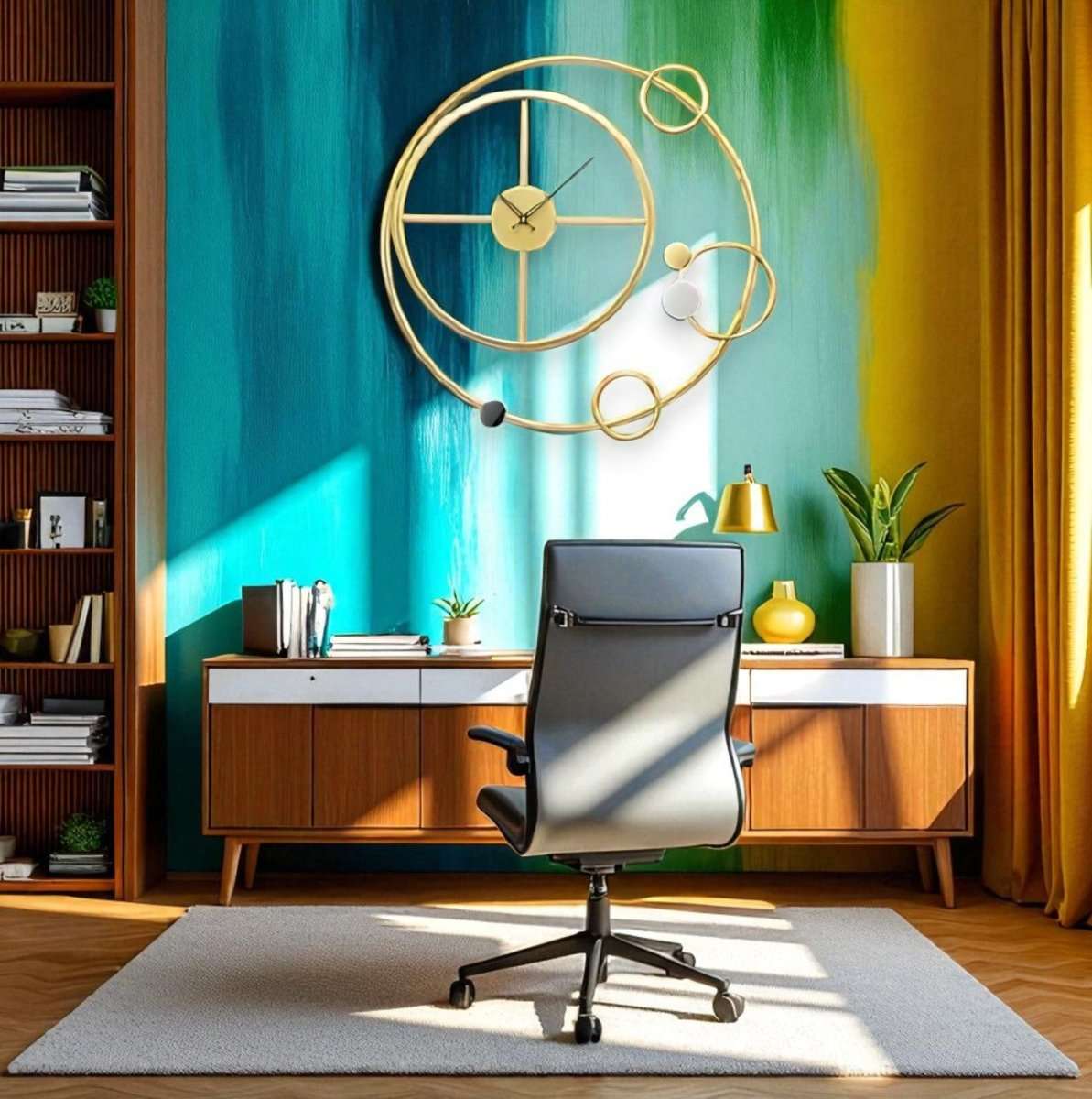 Interstellar Rings Modern Wall Clock (24.4 x 24.4 Inches)