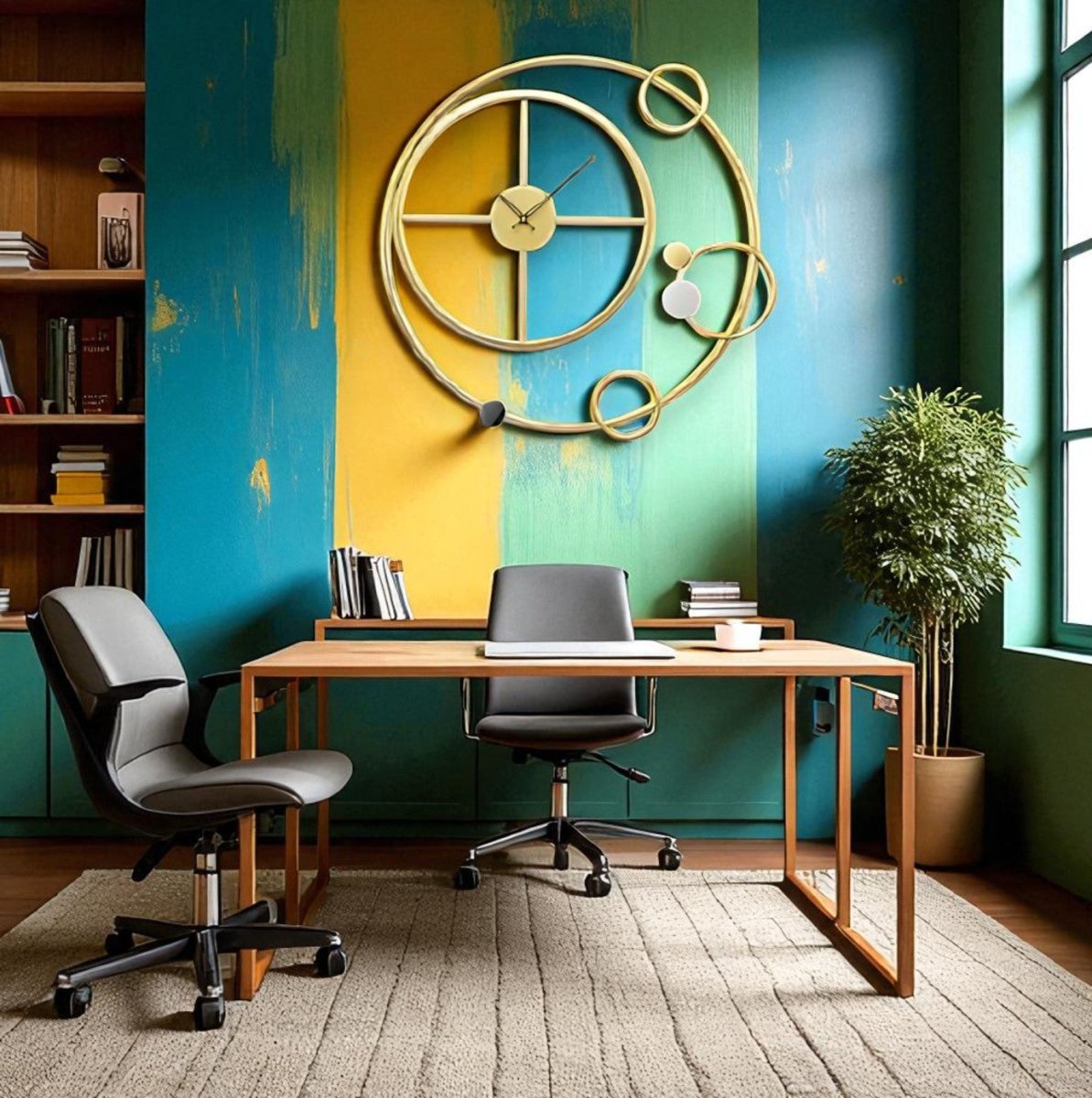 Interstellar Rings Modern Wall Clock (24.4 x 24.4 Inches)