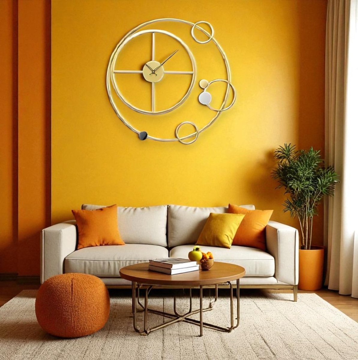 Interstellar Rings Modern Wall Clock (24.4 x 24.4 Inches)