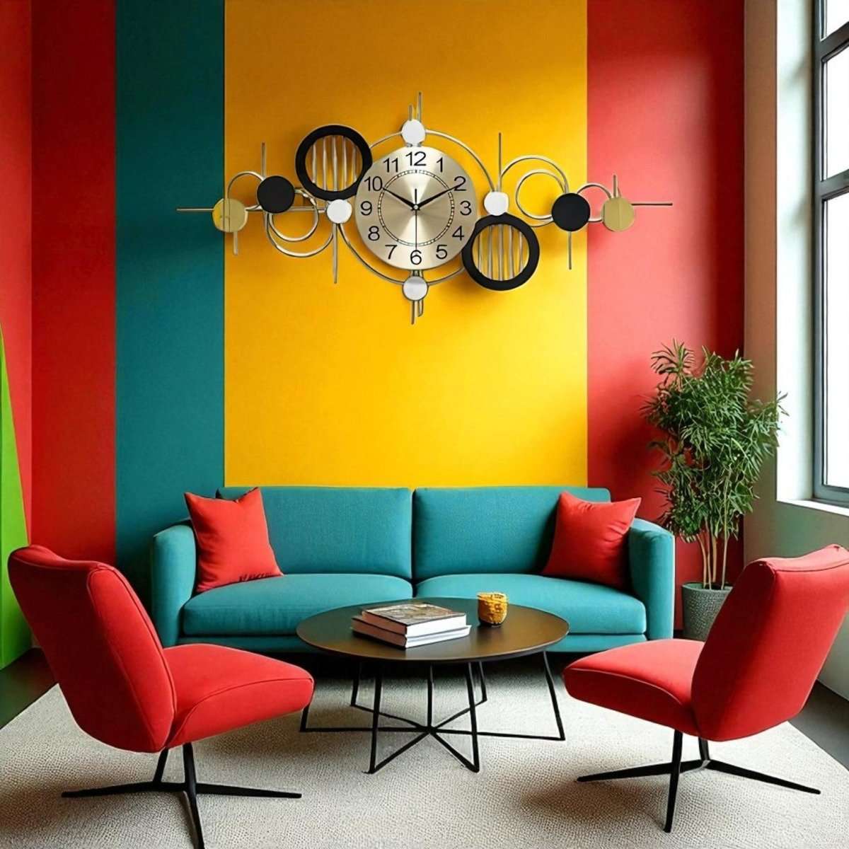 Intertwined Rings Statement Clock (36 x 18 Inches)