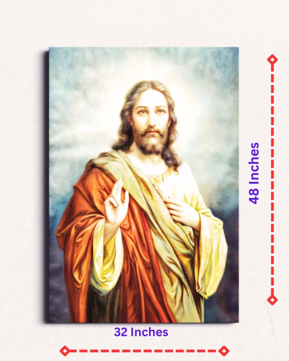 Jesus: The Compassionate Christ Canvas Wall Painting (24 x 36 Inches)