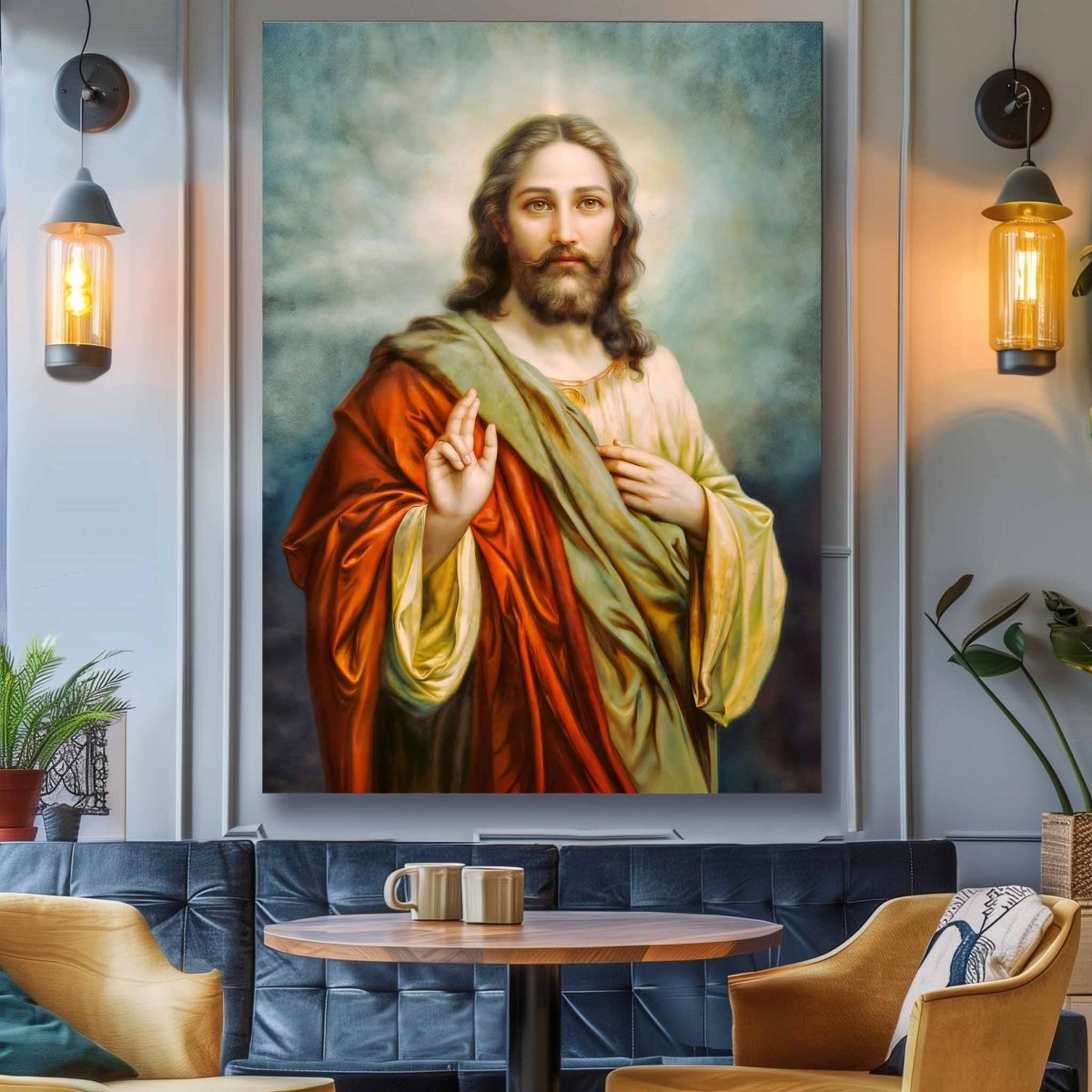 Jesus: The Compassionate Christ Canvas Wall Painting (24 x 36 Inches)