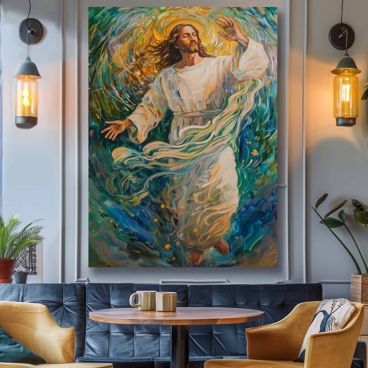 Jesus:Dominion Over Tempest Canvas wall art (24 x 36 Inches)