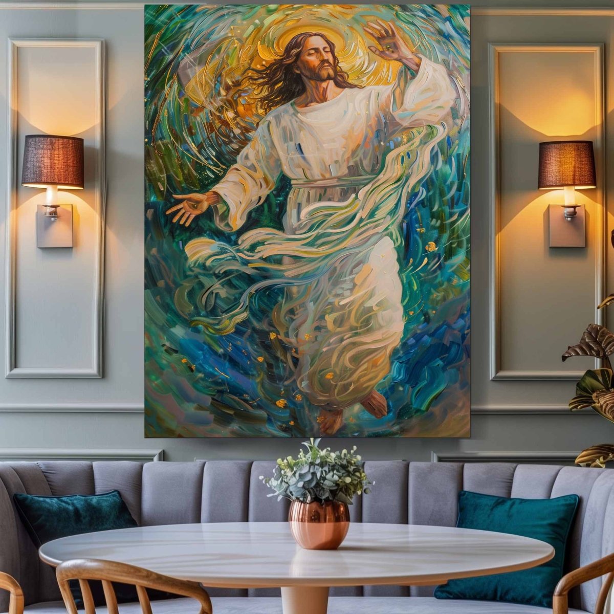 Jesus:Dominion Over Tempest Canvas wall art (24 x 36 Inches)