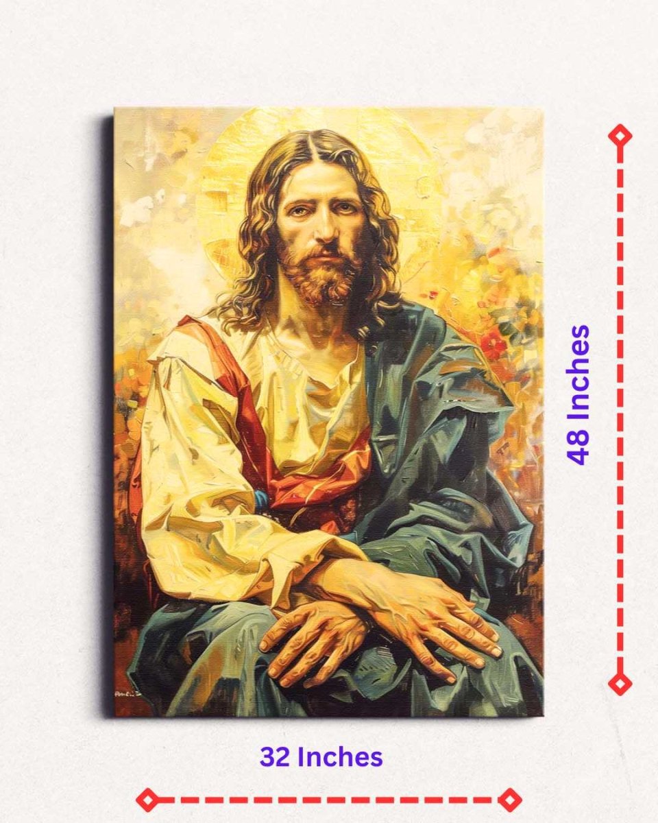 Jesus:Lumen Christi Canvas Wall Painting (24 x 36 Inches)